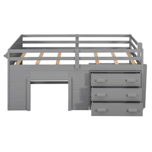 Loft Bed With Cabinet And Shelf