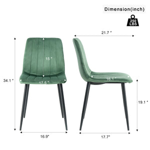 Dining Chair, Modern Kitchen Dining Chair With Cushion Back, Upholstered Side Chair With Coated Metal Legs, Family Kitchen Dining Room And Living Room