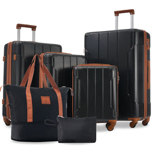 Hardshell Luggage 6 Piece Suitcase Set, Expandable Lightweight Suitcases With Wheels, Tsa Lock