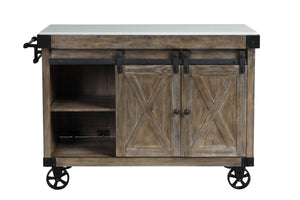 Alforvott - Weathered Kitchen Island - Gray / Marble