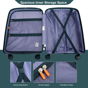 3 Piece Set Expandable Hardshell Suitcase Double Spinner Wheels