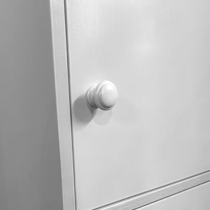 3 Door Storage Utility Cabinet Entryway Living Room Garage Hallway Bathroom Knob Handle - White