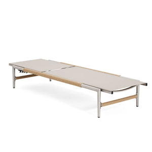 Hargrove - Outdoor Patio Aluminun Chaise Lounge, Outdoor Mesh Seat - Natural / Silver
