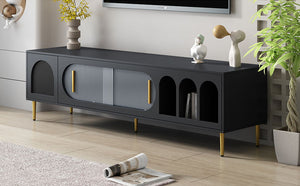 Modern TV Stand With 3 Shelves And 2 Cabinets