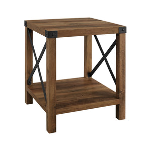 Farmhouse Metal X Table With Lower Shelf