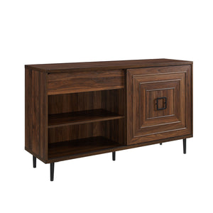 Contemporary Sliding Door Sideboard With Detail - Dark Walnut