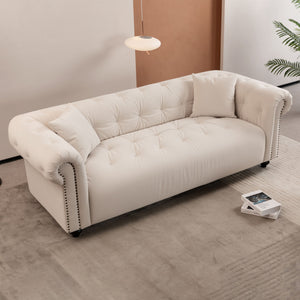 Vintage Medieval Style Sofa, Chesterfield Design, With 2 Throw Pillows