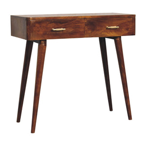 T Bar Console Table, 2 Drawers - Chestnut