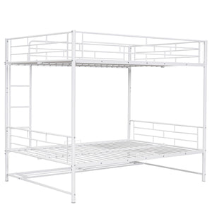 Metal Bunk Bed With Shelf And Guardrails