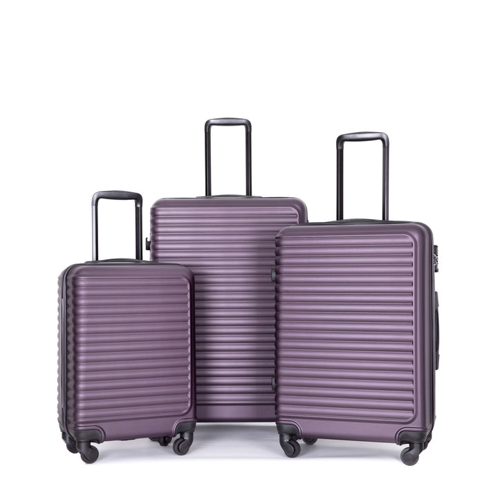 3 Piece Luggage Sets, Lightweight Suitcase With Two Hooks, Spinner Wheels, Tsa Lock