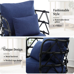 Coolmore - Upholstered Tufted Living Room Chair, Accent Chair With Metal Stand