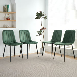 Dining Chair, Modern Kitchen Dining Chair With Cushion Back, Upholstered Side Chair With Coated Metal Legs, Family Kitchen Dining Room And Living Room