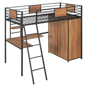 Loft Bed With L Shape Desk And Wardrobe