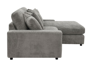 Tavia - Reversible Sectional Sofa With 6 Pillows - Gray