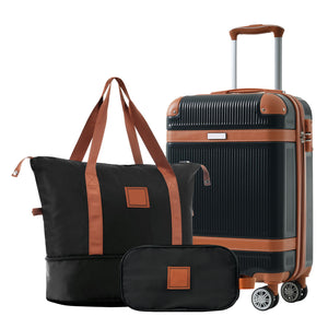 Hardshell Luggage Sets 3 Piece Carry On Suitcase Double Spinner Wheels With Tsa Lock