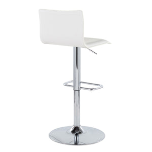 Mara - Upholste Contemporary Adjustable Barstool With Swivel With Rounded Rectangle Footrest (Set of 2)