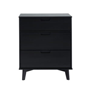 Mid Century Modern 3 Drawer Dresser - Black