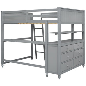 Loft Bed With Drawers With Desk And Shelves