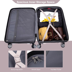 3 Piece Luggage Sets Lightweight & Durable Expandable Suitcase With Two Hooks