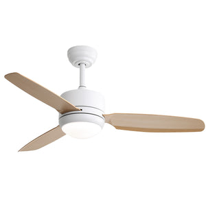 Ceiling Fan With Lights 3 ABS Blades 6 - Speed DC Motor Remote Control For Bedroom - White