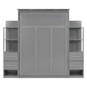 Murphy Wall Bed With Shelves, Drawers And LED Lights