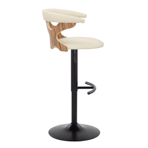 Gardenia - Contemporary Adjustable Barstool & Swivel With Rounded T Footrest (Set of 2)