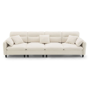 Modern Convertible Sectional Sofa L Shaped Reversible Couch Set With Free Pillows 5 Seat Cloud With Ottoman