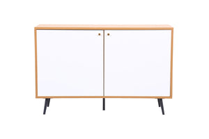 Carlotta - Storage Console Cabinet Table - Light Brown And White