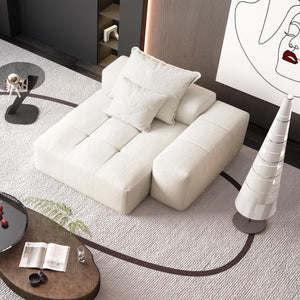 Modern Oversized Modular Sectional Sofa, Sparkling Chenille Fabric Soft Cushion Sofa With 2 Pillows