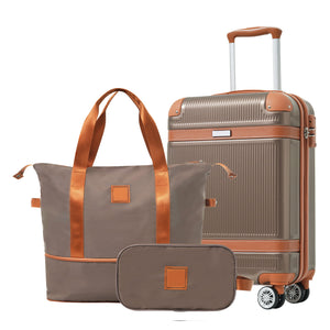 Hardshell Luggage Sets 3 Piece Carry On Suitcase Double Spinner Wheels With Tsa Lock