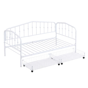 Twin Size Stylish Daybed With 2 Drawers - White