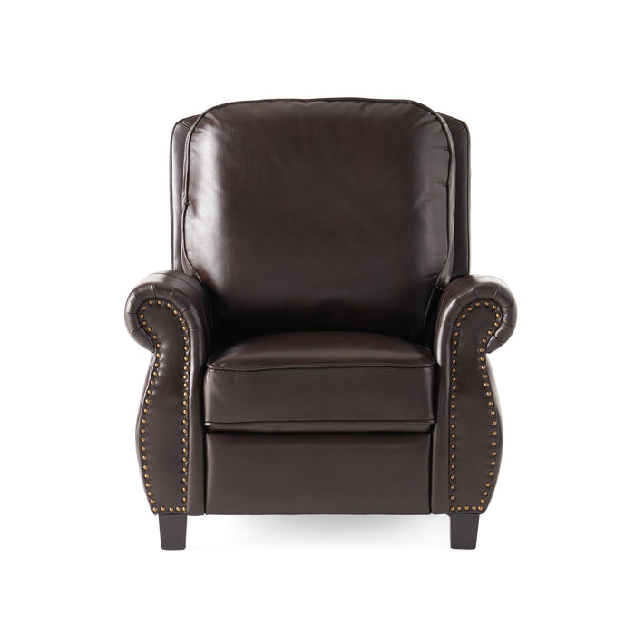 Wide Manual Club Recliner - Brown