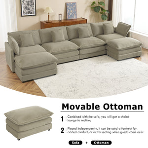 Modern Modular Sectional Sofa With Side Storage Pockets For Living Room