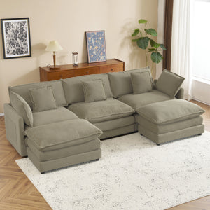Modern Modular Sectional Sofa With Side Storage Pockets For Living Room