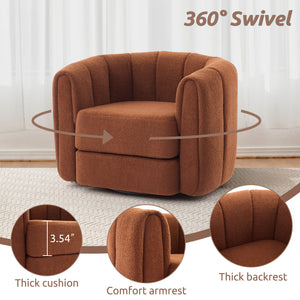 Swivel Accent Chair Wide Upholstered For Living Room