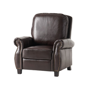 Wide Manual Club Recliner - Brown