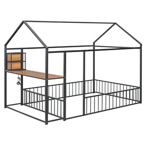 House Frame With Desk, Shelves, Power Outlets And USB Ports