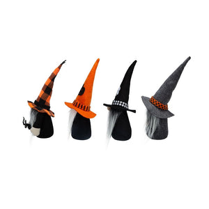 Halloween Gnome Decor (Set of 4) - Black / Gray / Orange