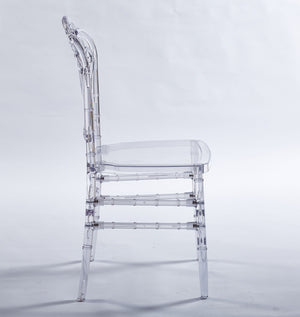 Welding Chair, Dining Chair / Plastic Seat (Set of 4) - Transparent