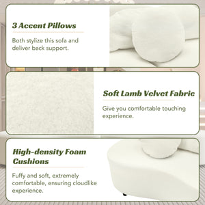 Modern Living Room Sofa Lamb Velvet Upholstered For Home