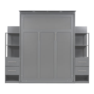 Murphy Wall Bed With Shelves, Drawers And LED Lights