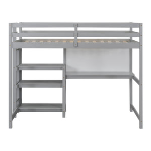 Loft Bed With Shelves, Desk And Writing Board