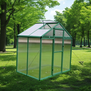 Polycarbonate Walk-In Greenhouse, Raised Base For Outdoor In All Season