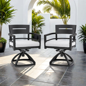 Outdoor Patio Swivel Rocker With Outdoor-Grade Sunbrella Fabric Cushions (Set of 2)