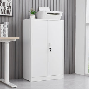 Metal Storage Cabinet With Locking Doors And Adjustable Shelf, Folding Filing Storage Cabinet, Folding Storage Locker Cabinet For Home Office, School, Garage