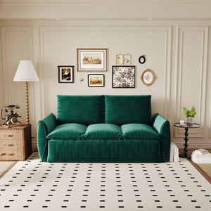 Pull Out Sofa Bed, 3 Seat Convertible Sleeper Sofa With 2 In 1 Pillow And Blanket Set