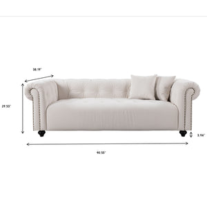 Vintage Medieval Style Sofa, Chesterfield Design, With 2 Throw Pillows