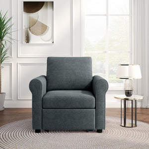 3 In 1 Sofa Bed Chair, Convertible Sleeper Chair Bed, Adjust Backrest Into A Sofa, Lounger Chair, Single Bed, Modern Chair Bed Sleeper For Adults
