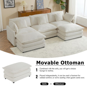 Modern Modular Sectional Sofa With Side Storage Pockets For Living Room