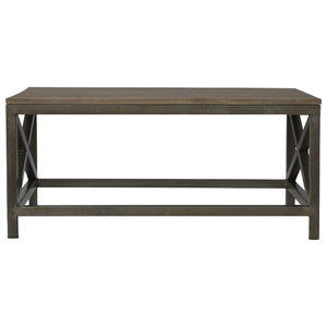 Industrial Cross Metal Coffee Table - Pewter